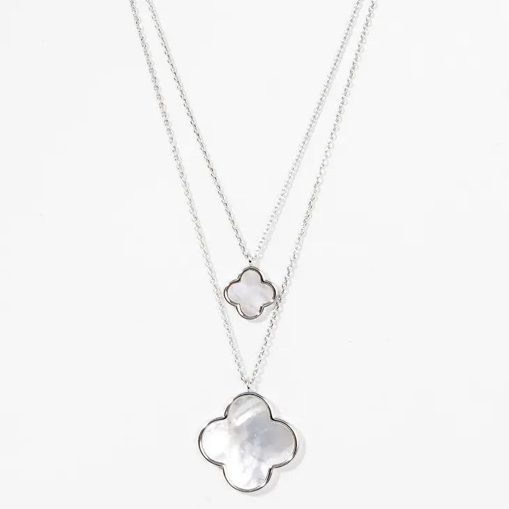 Gold-Plated Double Clover Pendants Necklace