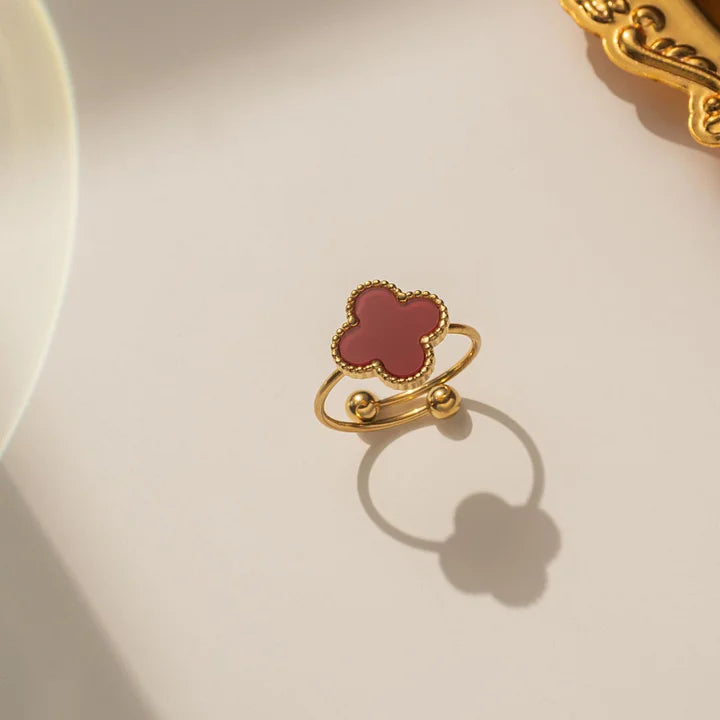 Burgundy "Van Cleef" Ring