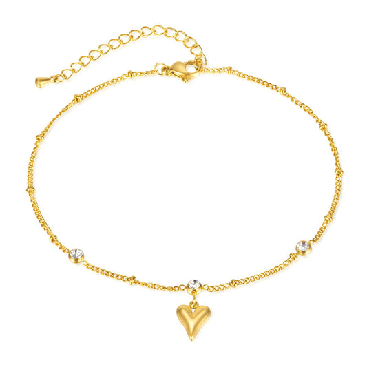 18K GOLD PLATED "HEARTS" ANKLET