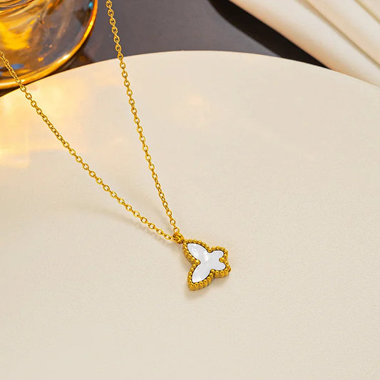 White Butterfly Necklace