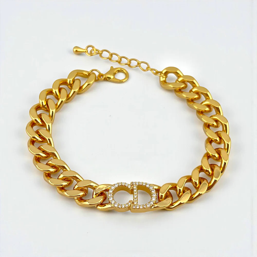CD Crystal Link Statement Bracelet